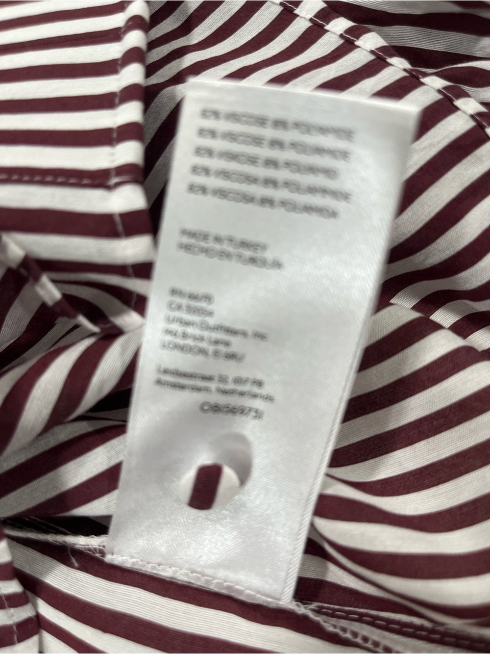 Anthropologie Maeve Tie Neck Blouse XXS Burgundy Stripe Office Career Parisian - Picture 12 of 13